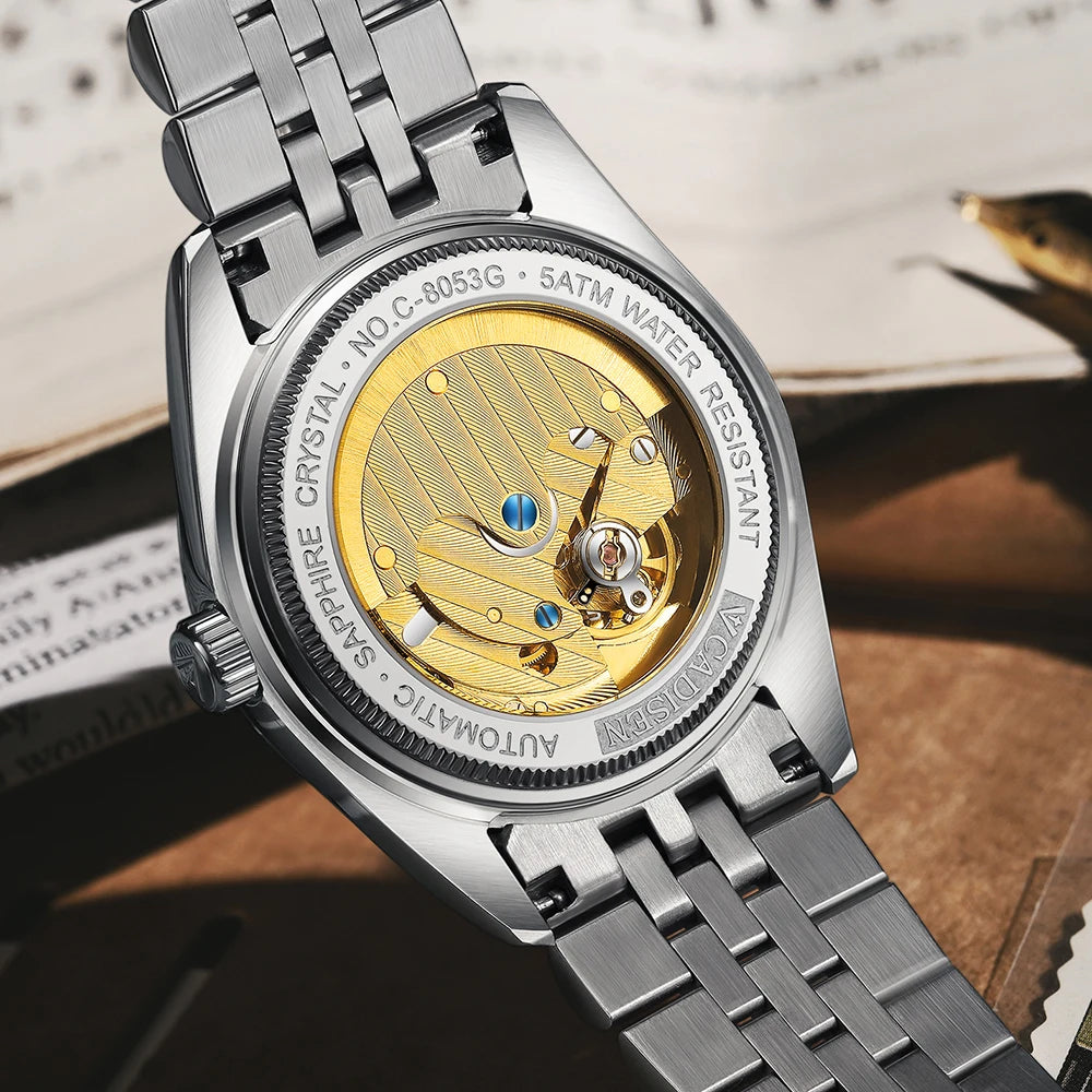 Cadisen C8053 — Reloj automático estilo Datejust con zafiro