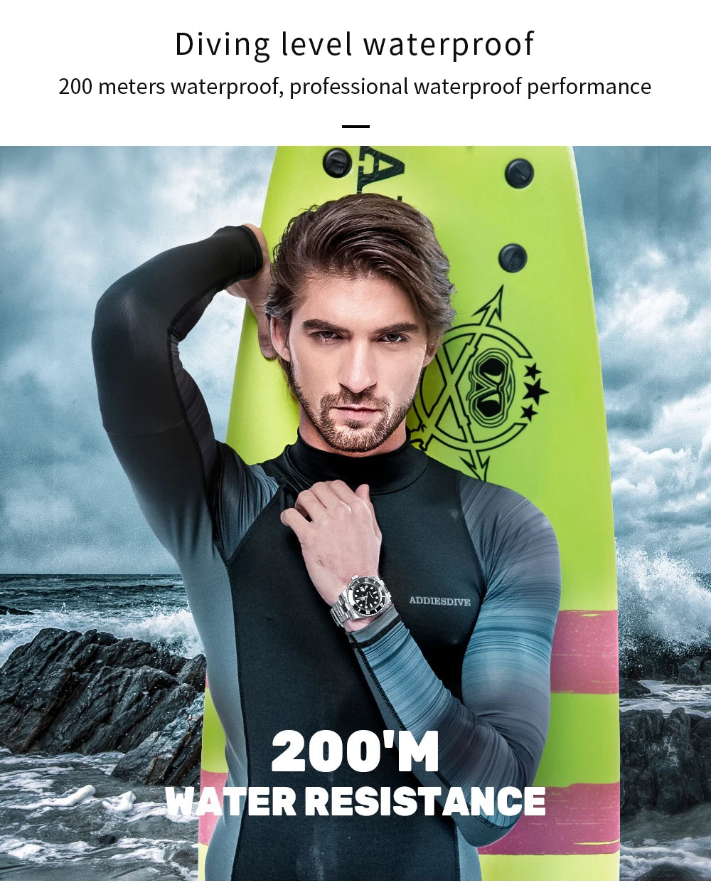 AddiesDive Diver — Reloj automático con bisel cerámico y BGW9 (20 ATM)
