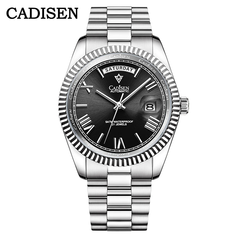 Cadisen Day-Date — Reloj automático con esfera meteorito y Miyota 8285