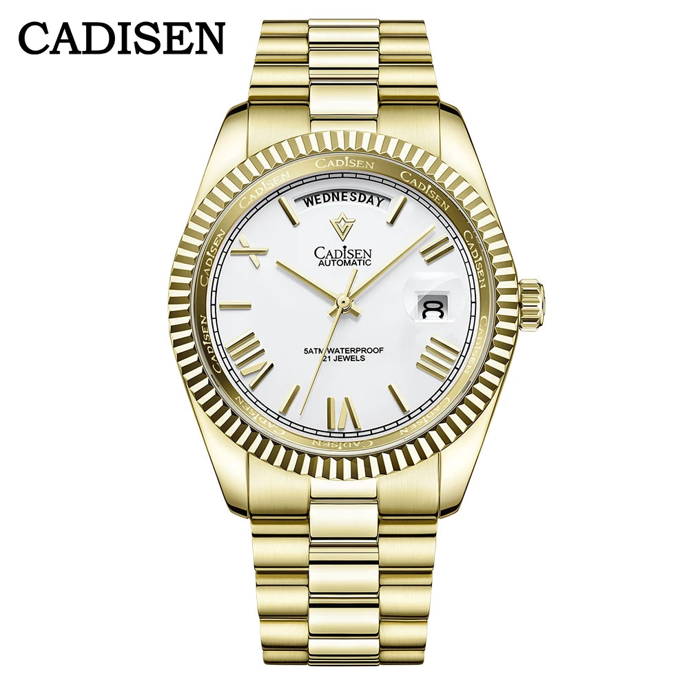 Cadisen Day-Date — Reloj automático con esfera meteorito y Miyota 8285