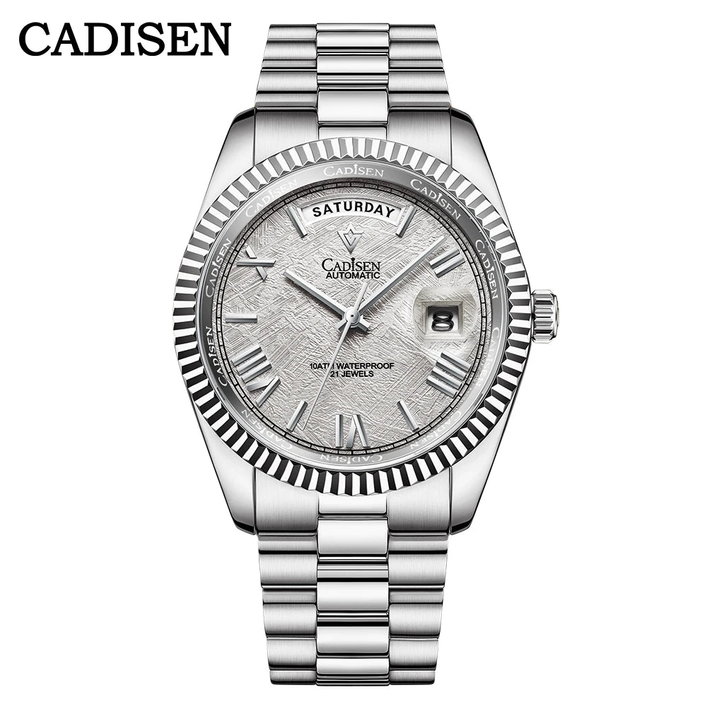 Cadisen Day-Date — Reloj automático con esfera meteorito y Miyota 8285