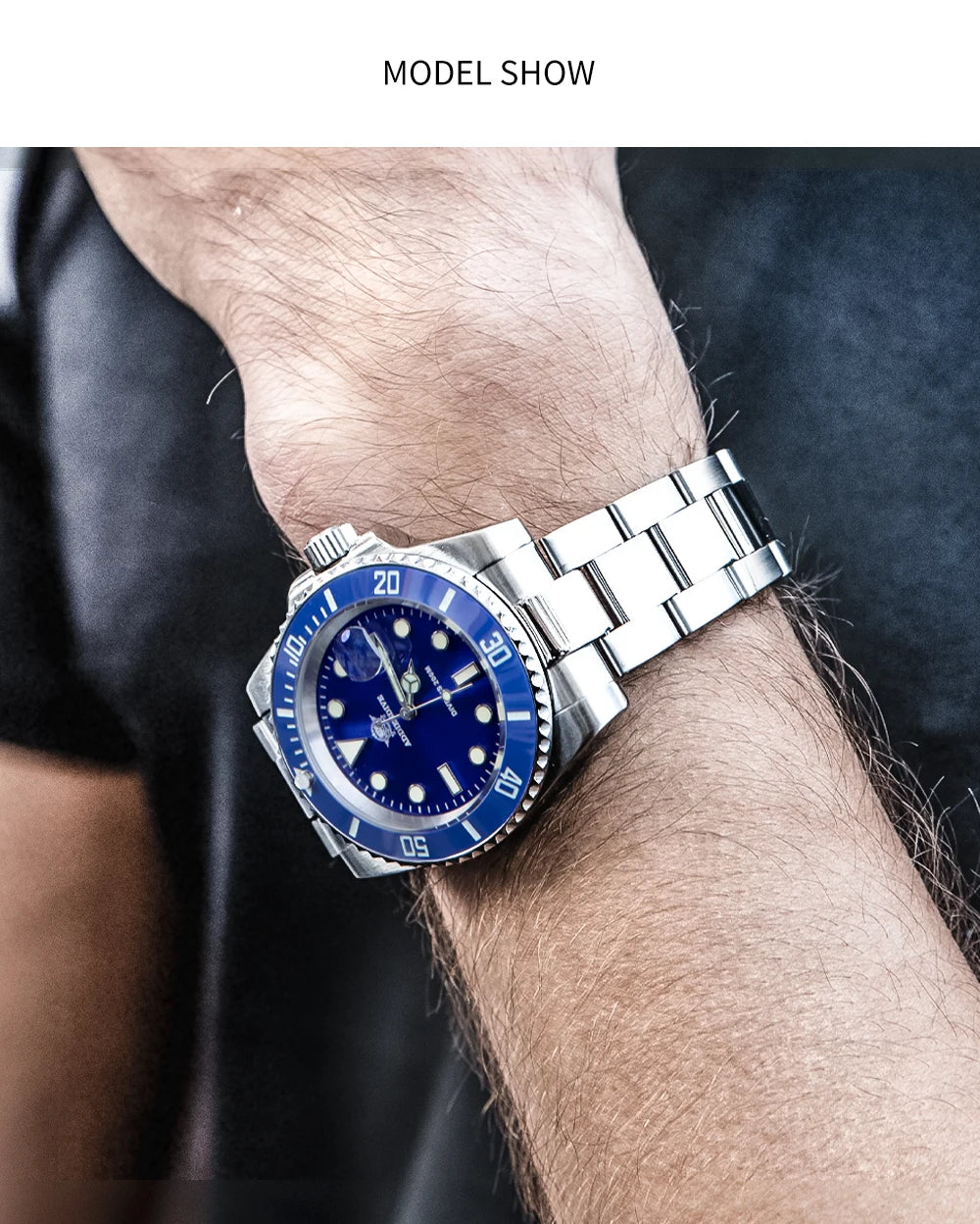 AddiesDive Diver — Reloj automático con bisel cerámico y BGW9 (20 ATM)
