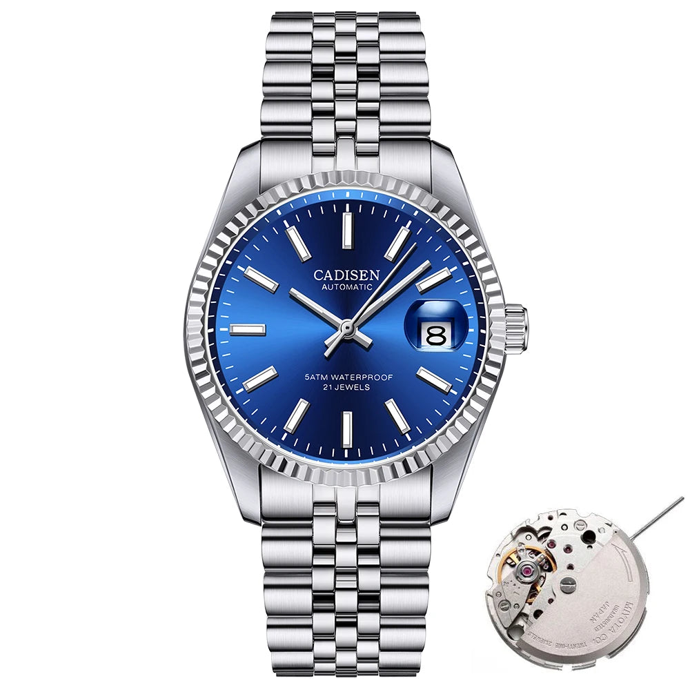 Cadisen C8053 — Reloj automático estilo Datejust con zafiro