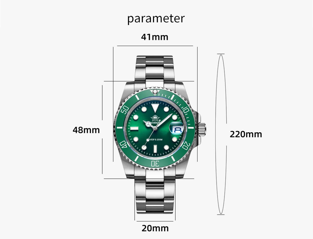 AddiesDive Diver — Reloj automático con bisel cerámico y BGW9 (20 ATM)