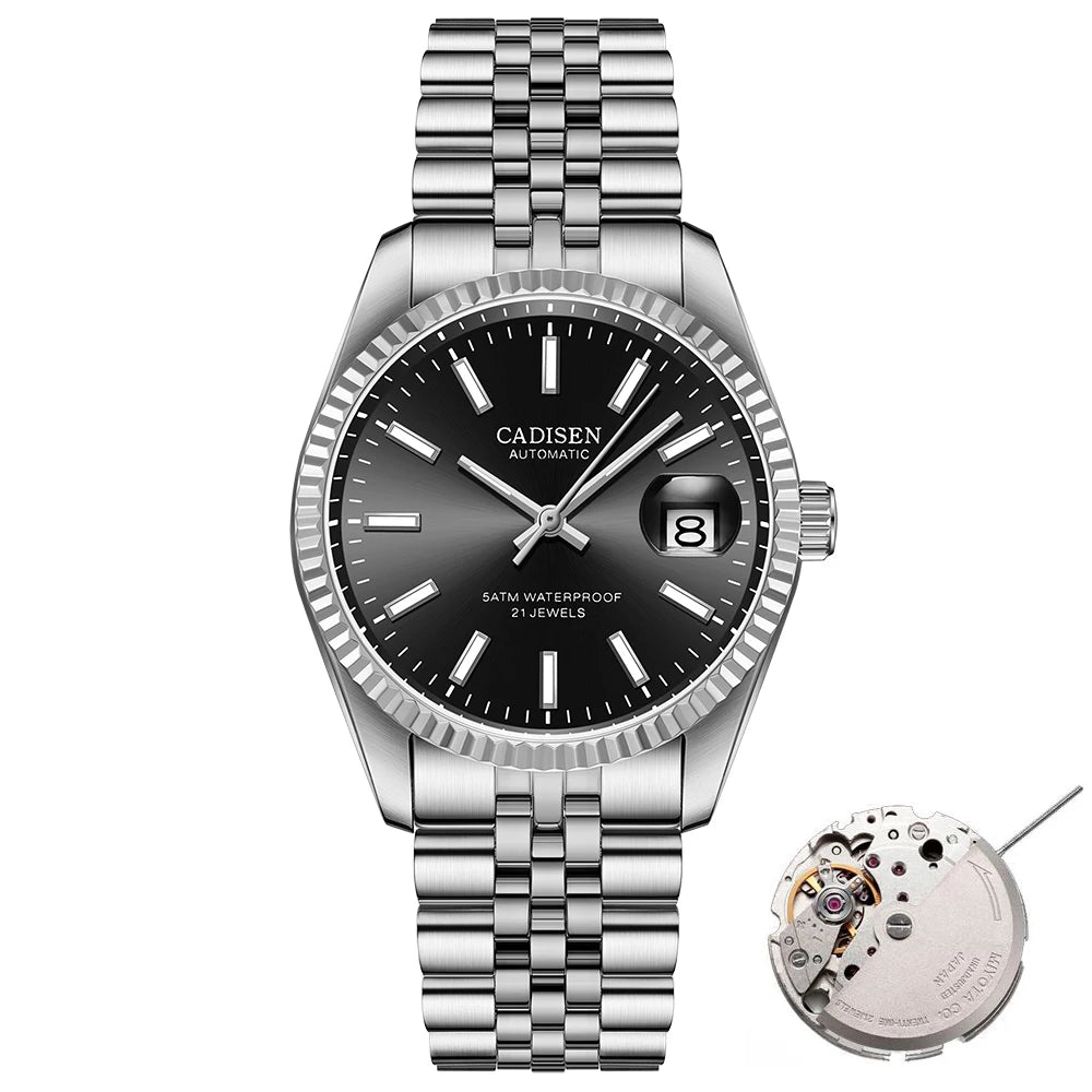 Cadisen C8053 — Reloj automático estilo Datejust con zafiro
