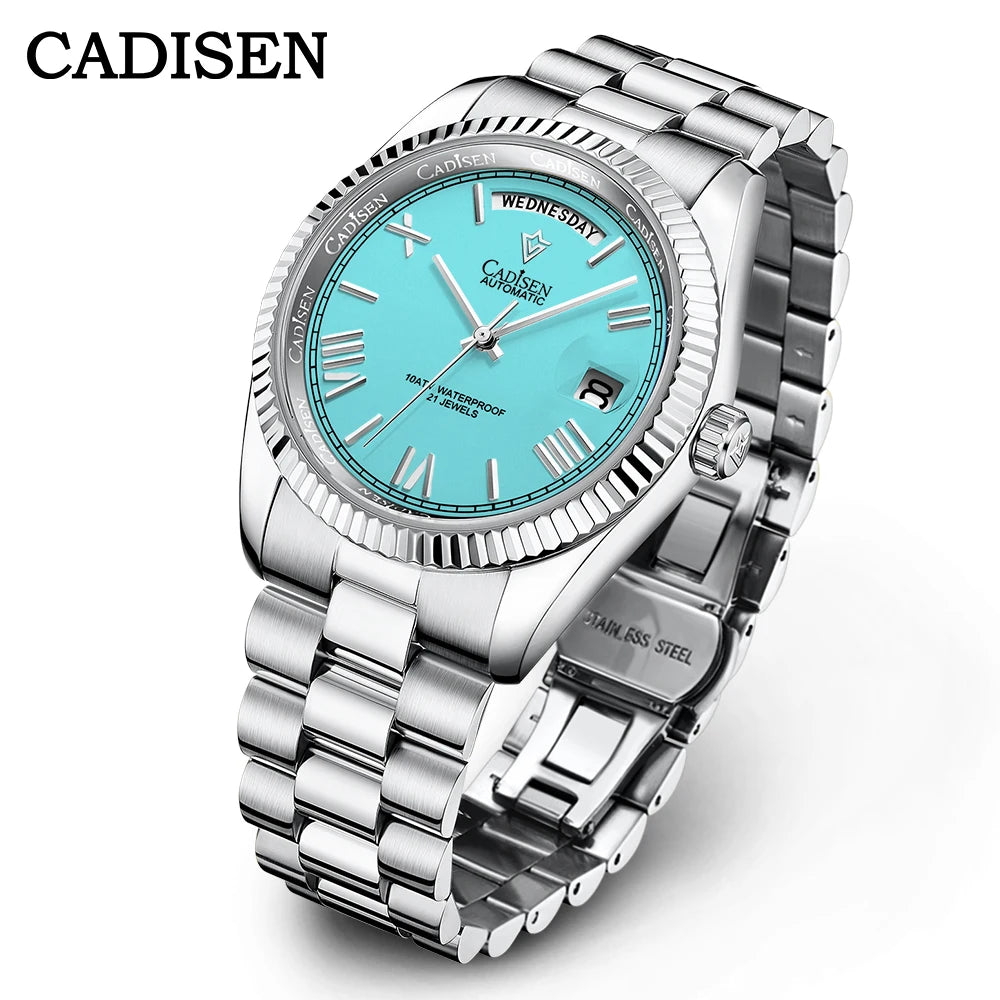Cadisen Day-Date — Reloj automático con esfera meteorito y Miyota 8285