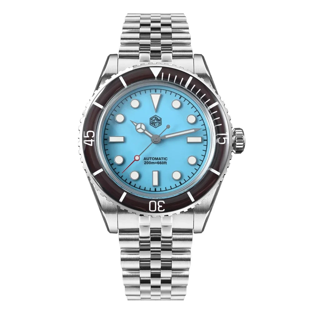 San Martin SN0133 — Diver vintage 40 mm con bisel zafiro y NH35 (20 ATM)