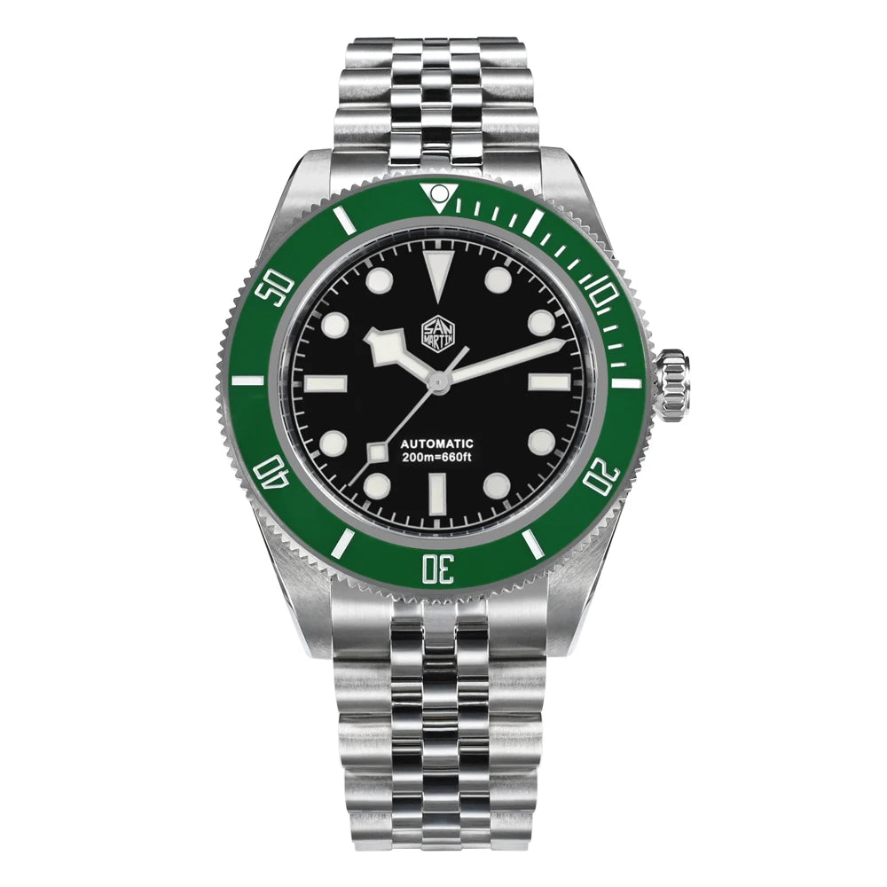 San Martin SN0128G — Diver Submariner 40 mm pulsera Jubilee y NH35 (20 ATM)