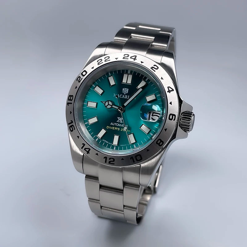 Macarlon Explorer 2 — Reloj automático 39 mm con bisel grabado y Seiko NH35