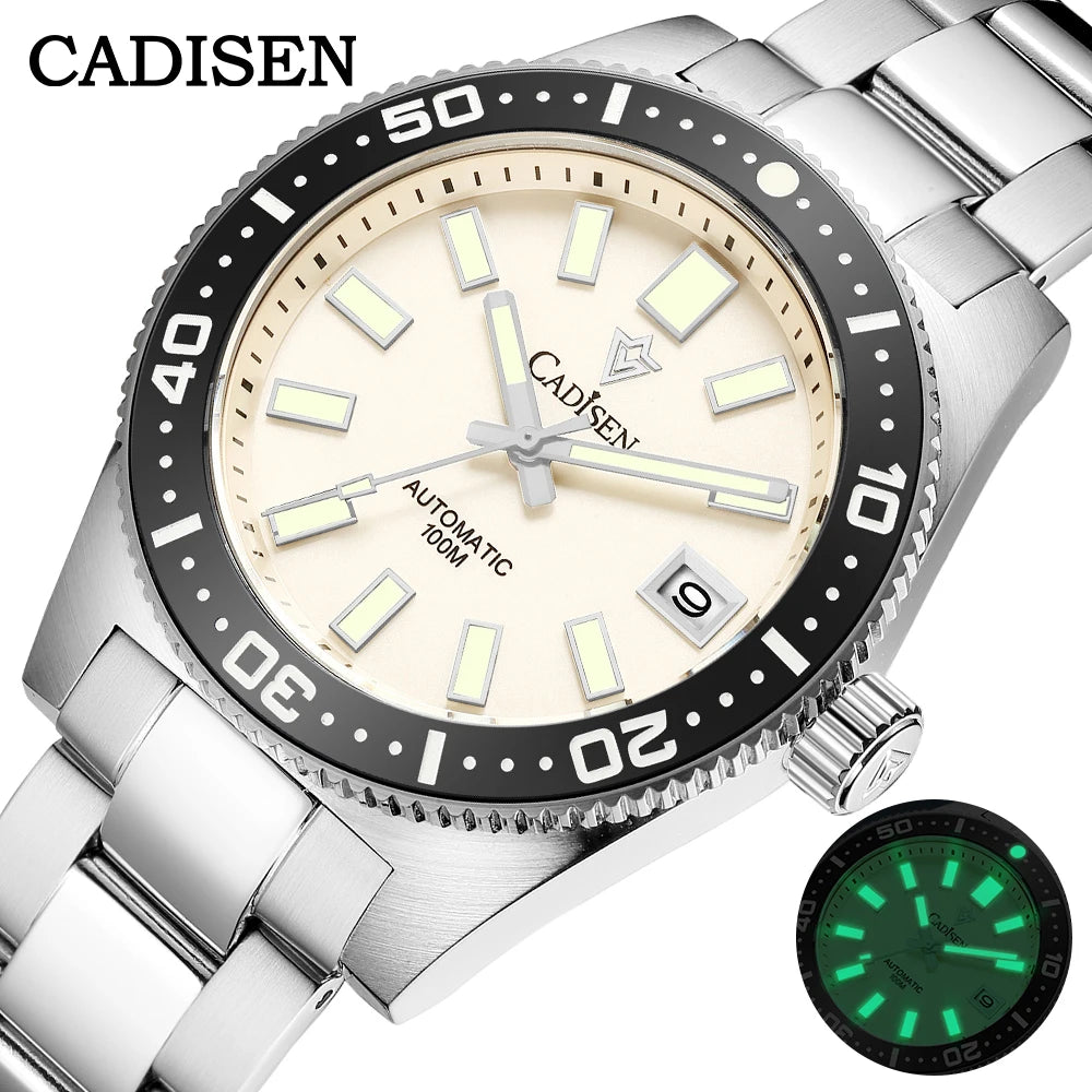 Cadisen Diver 38 mm — Reloj automático con zafiro y Miyota 8215 (20 ATM)