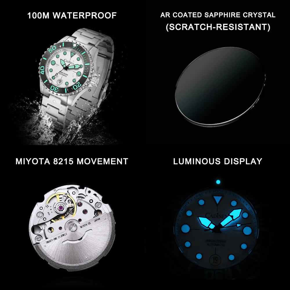 Cadisen Aqua Diver — Reloj automático con Miyota 8215 (10 ATM)