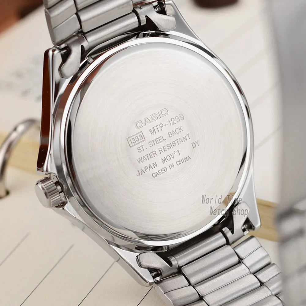 Casio MTP-1239D — Reloj de vestir extraplano 9 mm con día y fecha