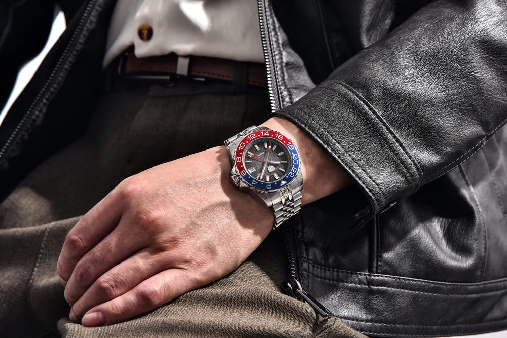 RollsTimi GMT — Automático con bisel cerámico, zafiro AR y Seiko NH34