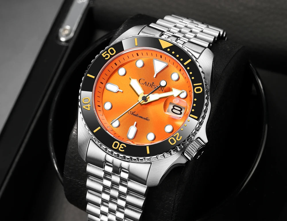 Cadisen GMT — Reloj automático con bisel cerámico y zafiro
