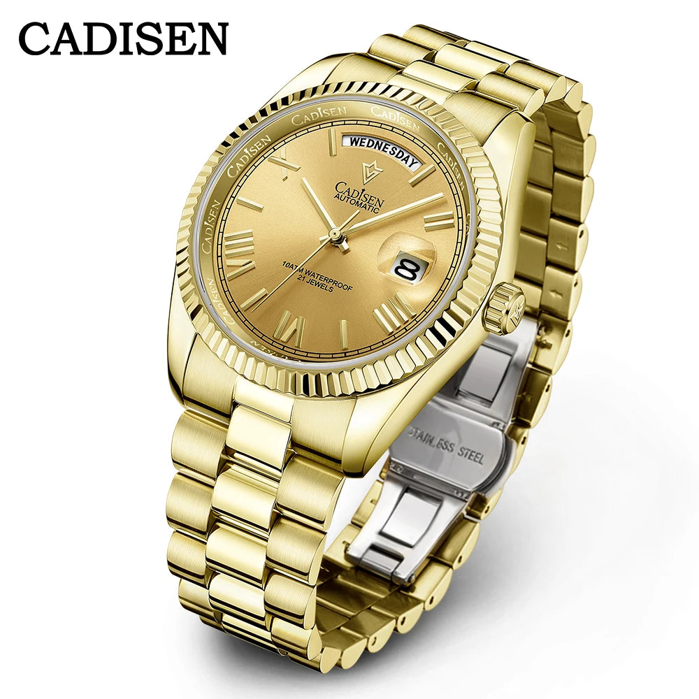 Cadisen Day-Date — Reloj automático con esfera meteorito y Miyota 8285