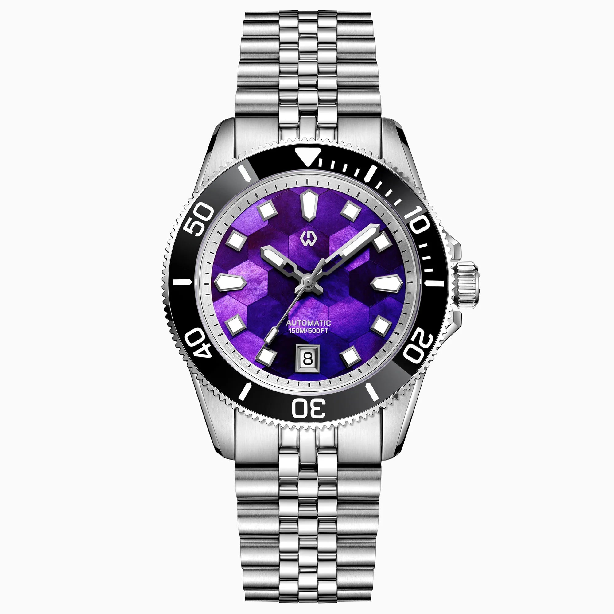 Wishdoit Black Bay — Diver automático con esfera de nácar (15 ATM)
