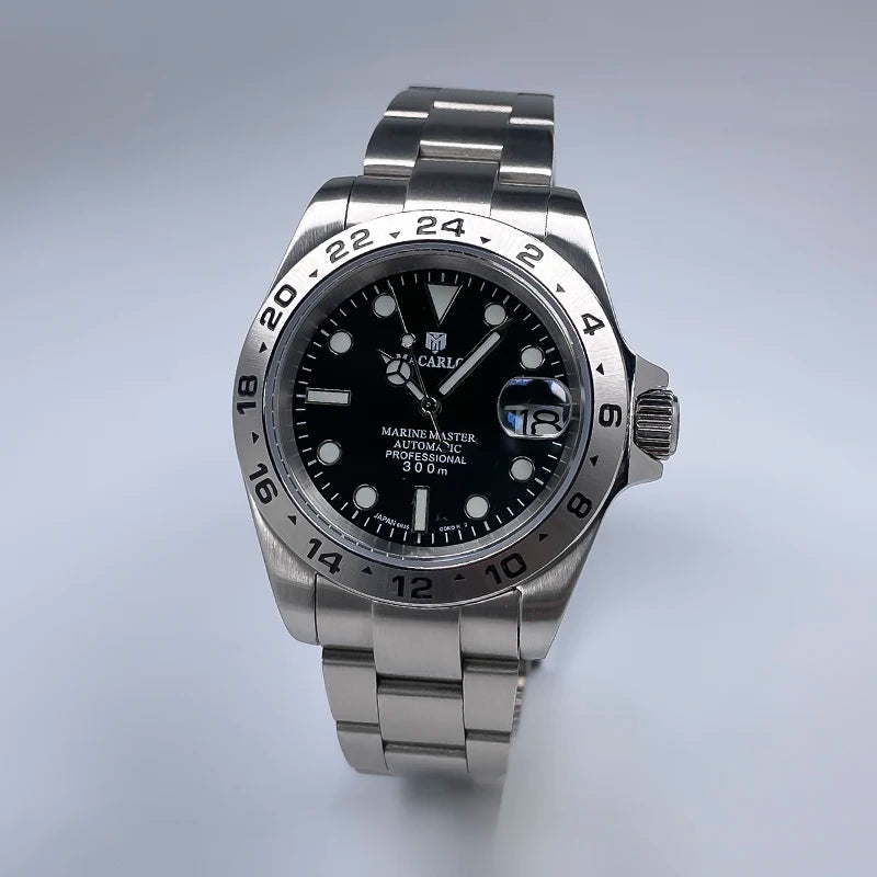 Macarlon Explorer 2 — Reloj automático 39 mm con bisel grabado y Seiko NH35