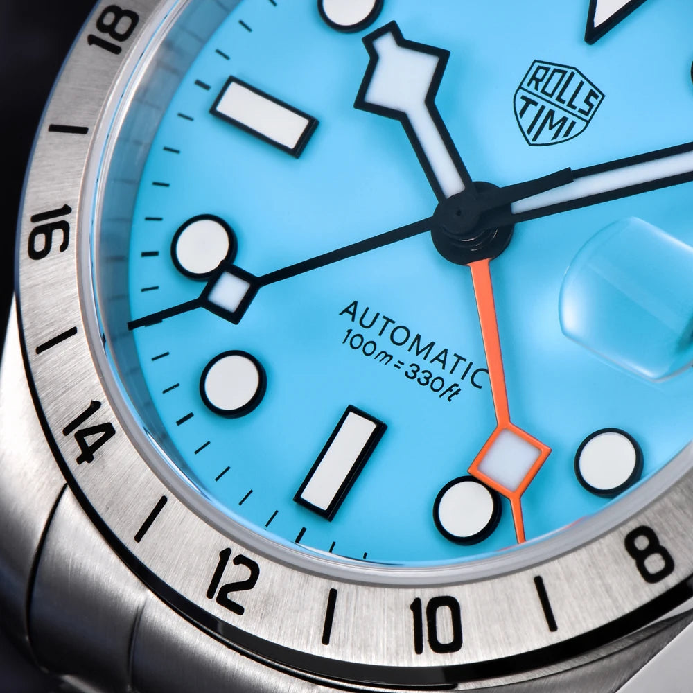 RollsTimi Explorer II — GMT automático con zafiro y Seiko NH34