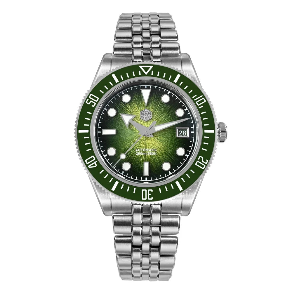 San Martin SN0148-GX — Diver esfera esmalte sunburst con Miyota 9015 (37,5 o 40 mm)