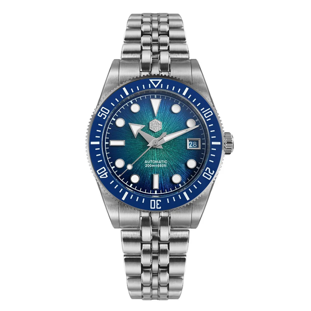 San Martin SN0148-GX — Diver esfera esmalte sunburst con Miyota 9015 (37,5 o 40 mm)