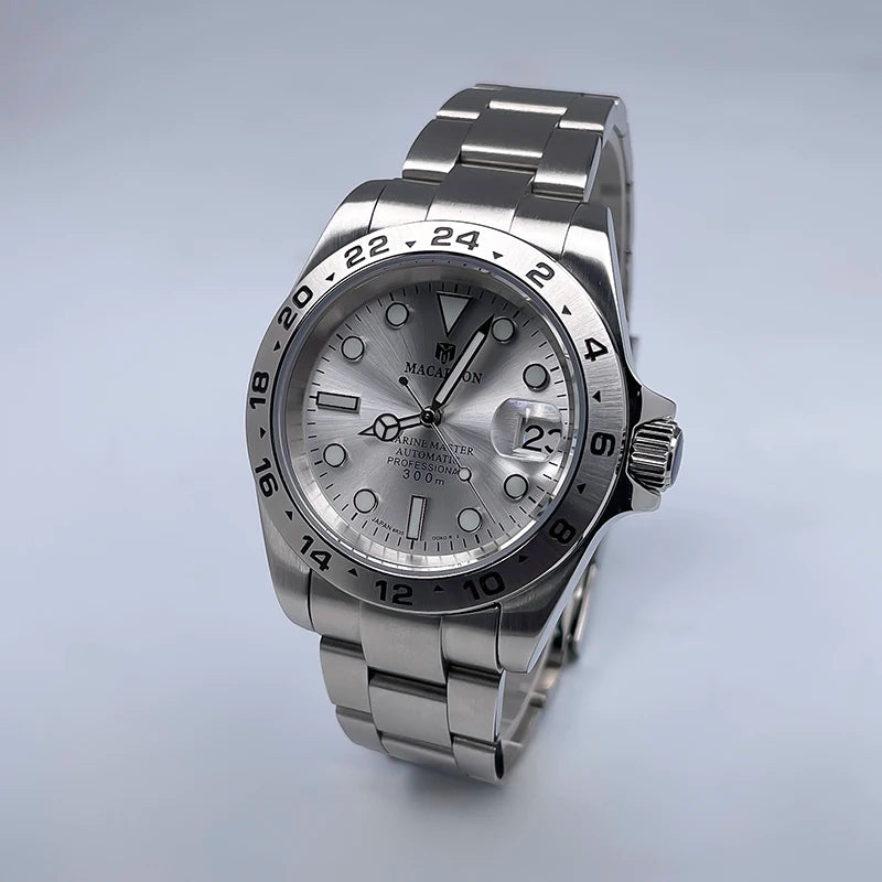 Macarlon Explorer 2 — Reloj automático 39 mm con bisel grabado y Seiko NH35