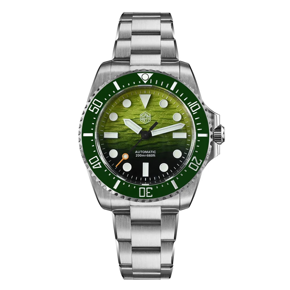 San Martin SN0126 — Submariner esfera Wave 3D esmaltada y Miyota 90S5 (38 mm)