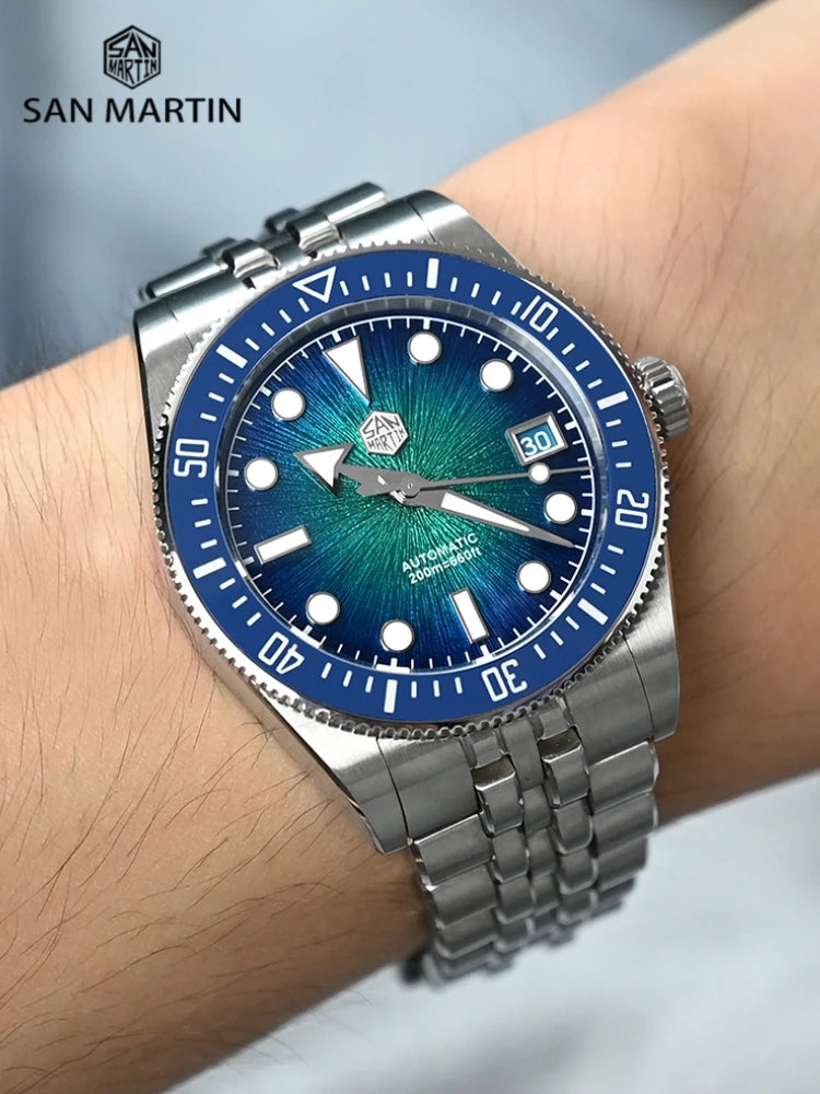 San Martin SN0148 — Submariner esfera esmalte JianZhan y Miyota 9015 (37,5 o 40 mm)