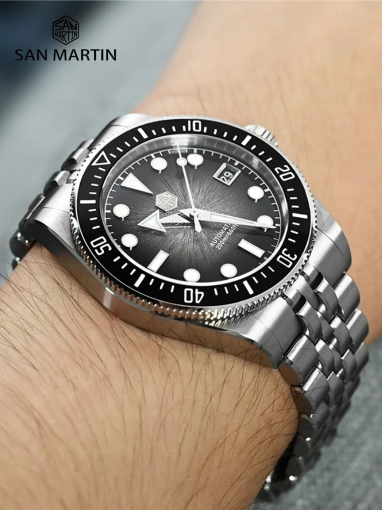 San Martin SN0148 — Submariner esfera esmalte JianZhan y Miyota 9015 (37,5 o 40 mm)
