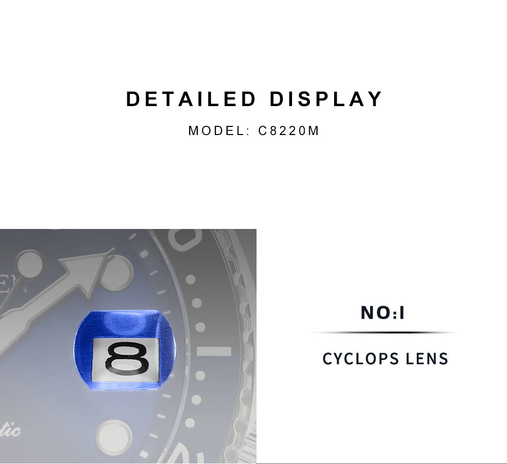 Cadisen GMT — Reloj automático con bisel cerámico y zafiro