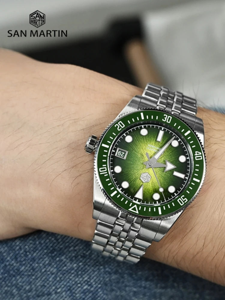San Martin SN0148 — Submariner esfera esmalte JianZhan y Miyota 9015 (37,5 o 40 mm)