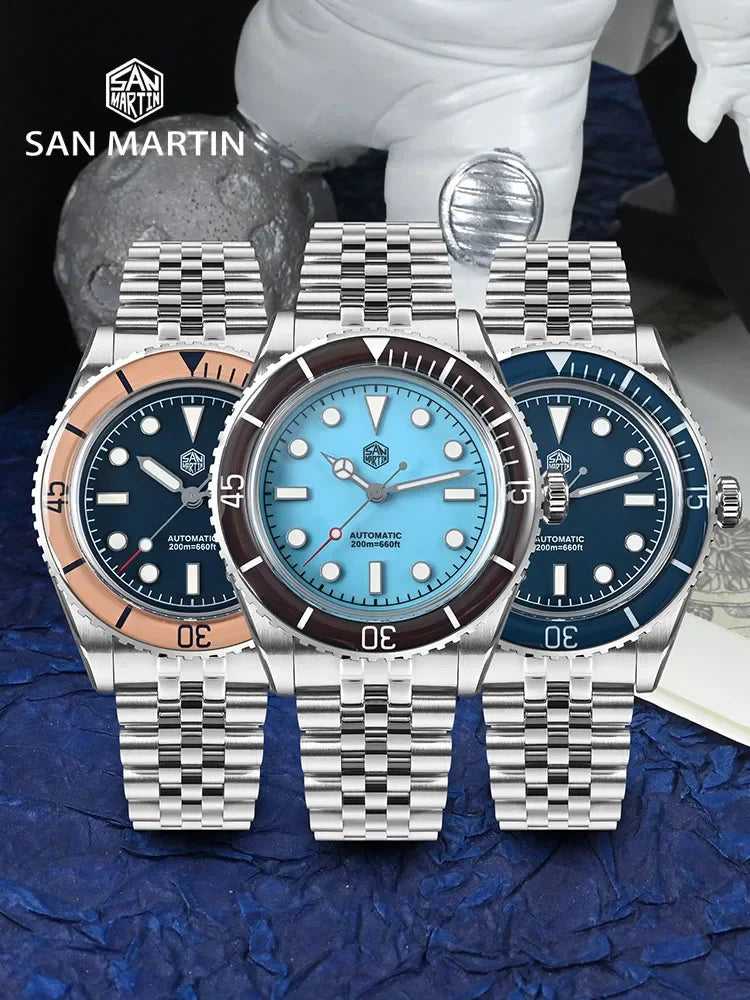 San Martin SN0133 — Diver vintage 40 mm con bisel zafiro y NH35 (20 ATM)