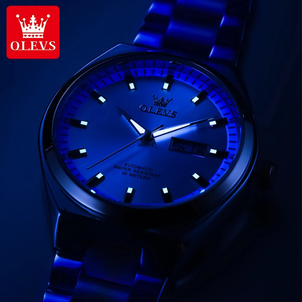 OLEVS Datejust — Reloj automático clásico en acero 316L