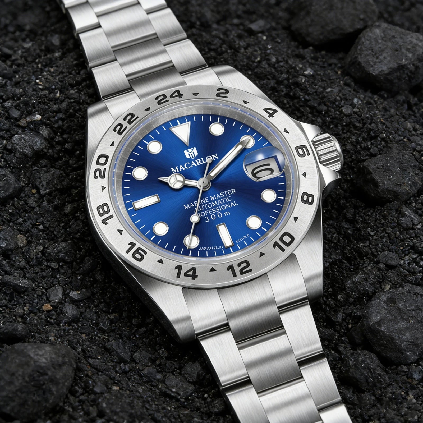 Macarlon Explorer II — Reloj automático con zafiro y Seiko NH35