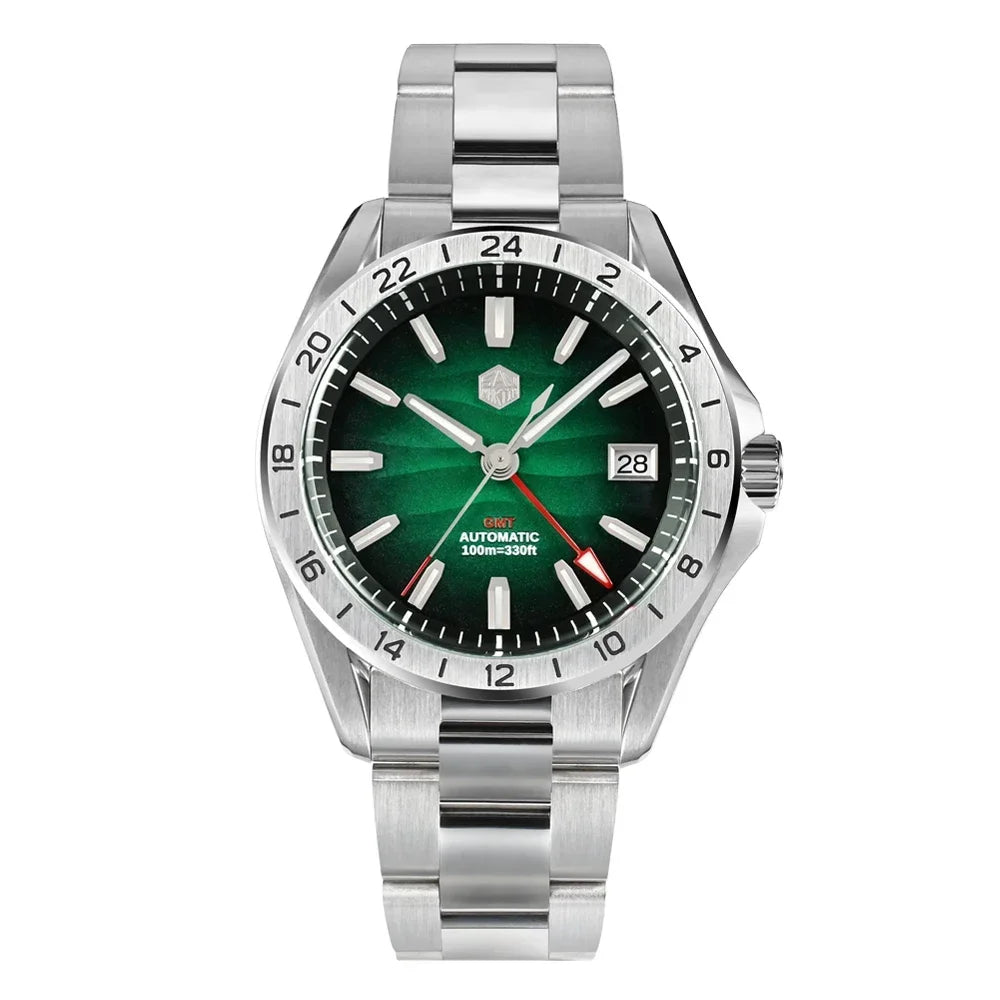 San Martin SN0129-G GMT — Reloj con esfera textura desierto y NH34 (39 mm)