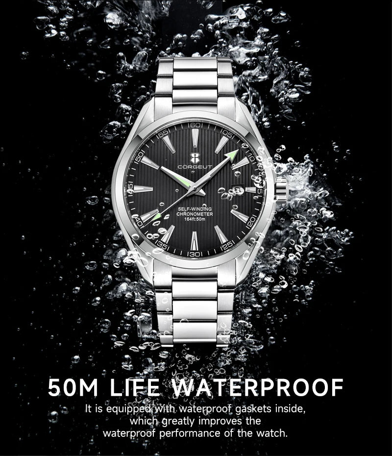 Corgeut 41 mm — Reloj automático diver con zafiro y Seiko NH35