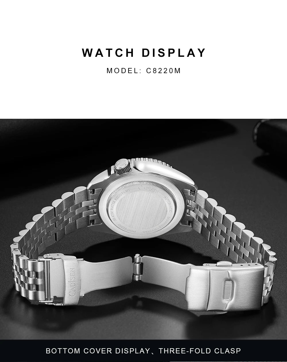 Cadisen GMT — Reloj automático con bisel cerámico y zafiro