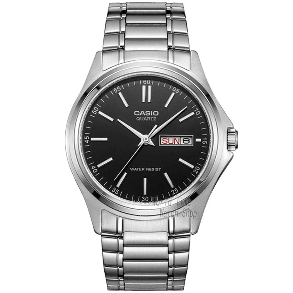 Casio MTP-1239D — Reloj de vestir extraplano 9 mm con día y fecha