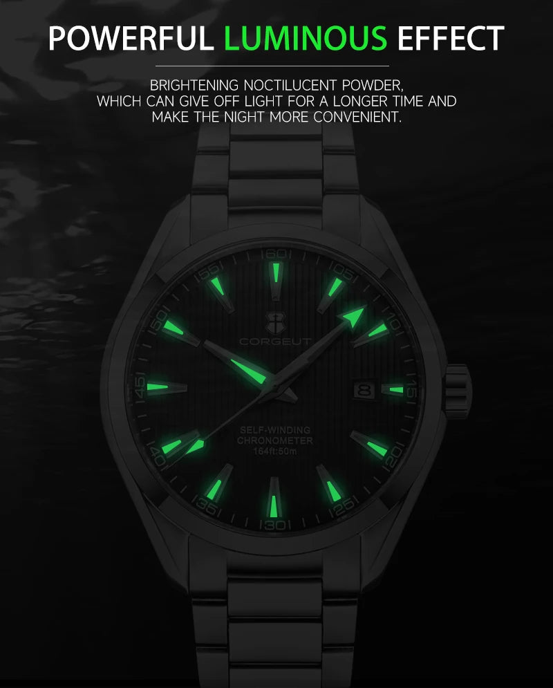 Corgeut 41 mm — Reloj automático diver con zafiro y Seiko NH35