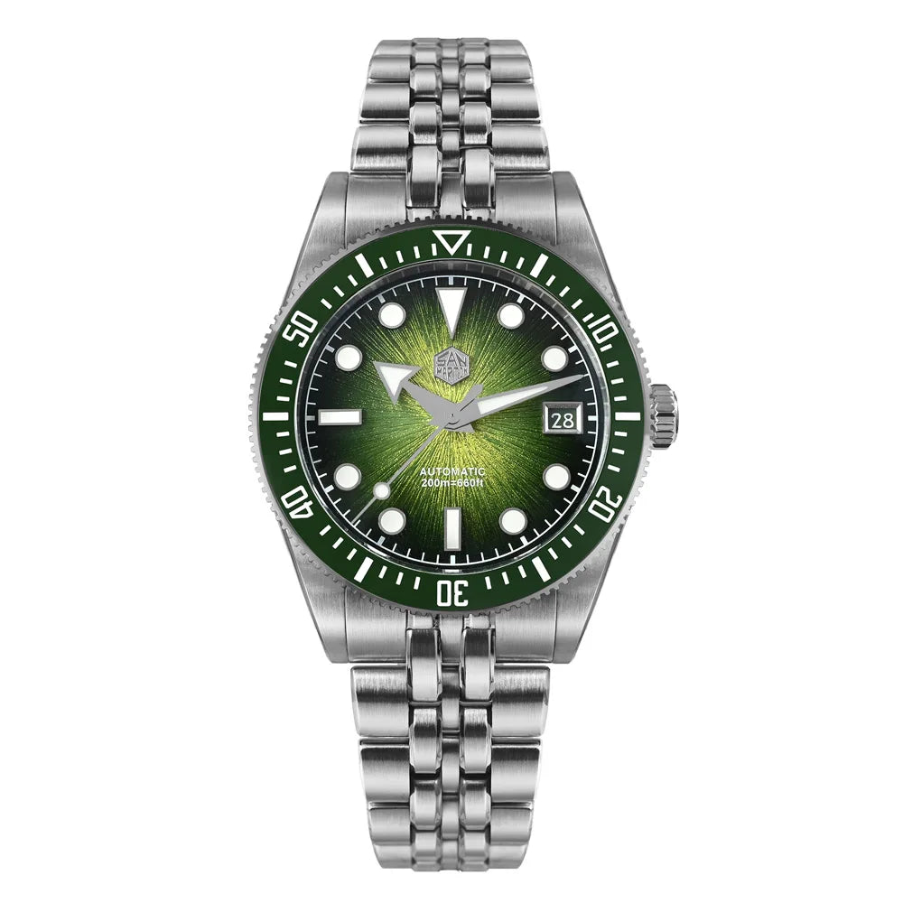 San Martin SN0148-GX — Diver esfera esmalte sunburst con Miyota 9015 (37,5 o 40 mm)