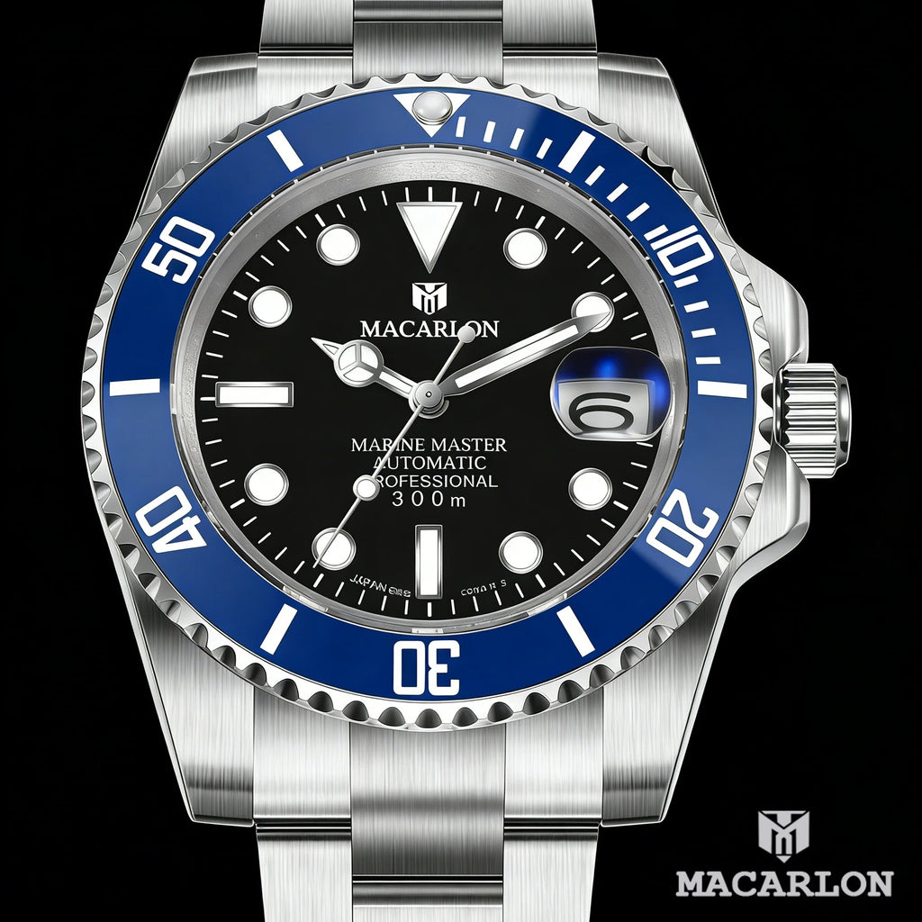 Macarlon Black Bay 41 mm — Diver automático con zafiro y Seiko NH35