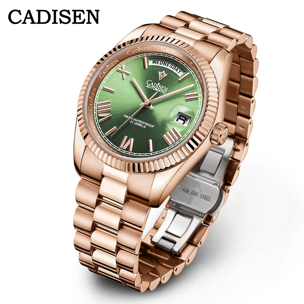 Cadisen Day-Date — Reloj automático con esfera meteorito y Miyota 8285