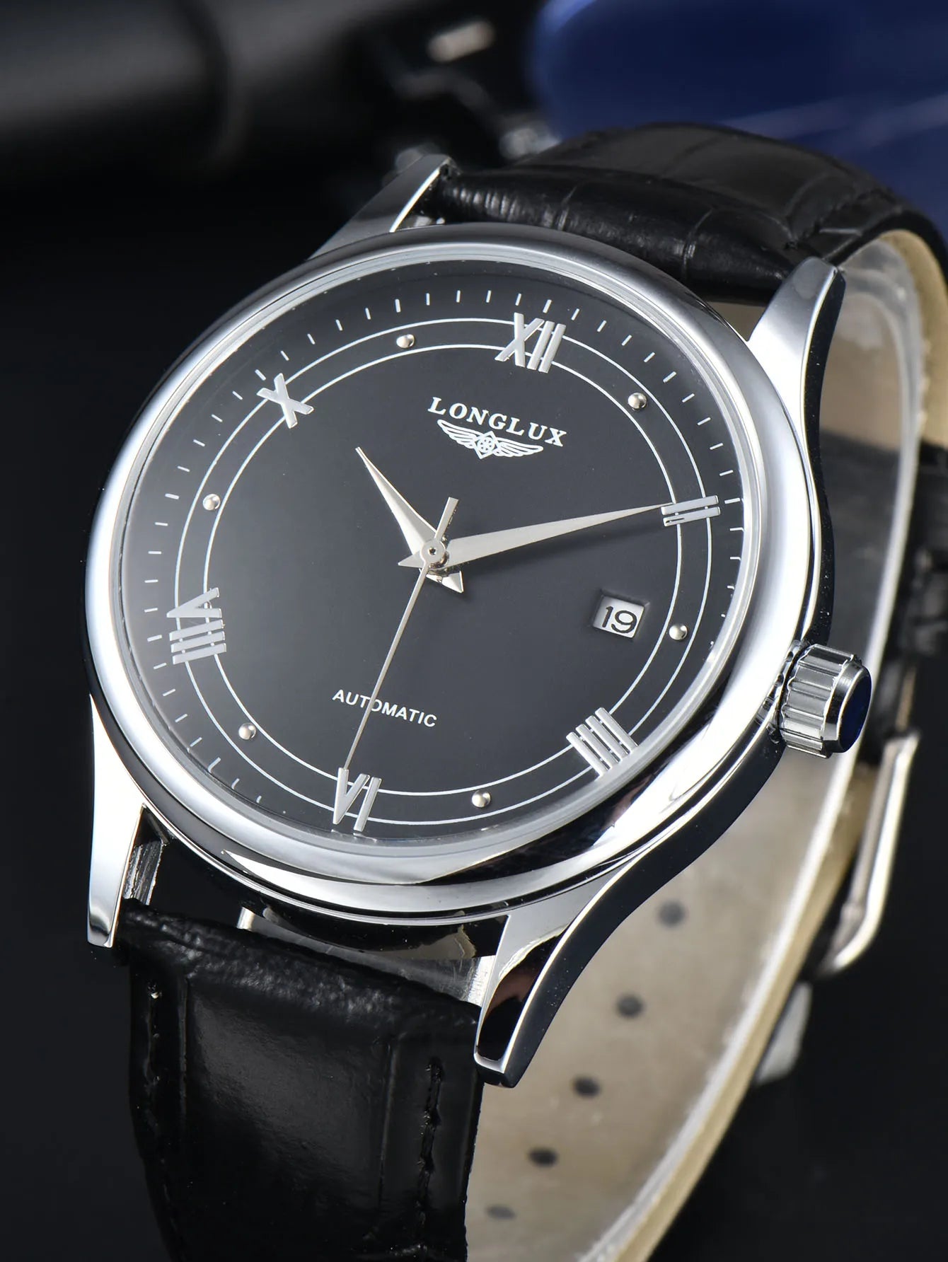 Longlux 8020LP — Reloj automático asequible con correa de cuero