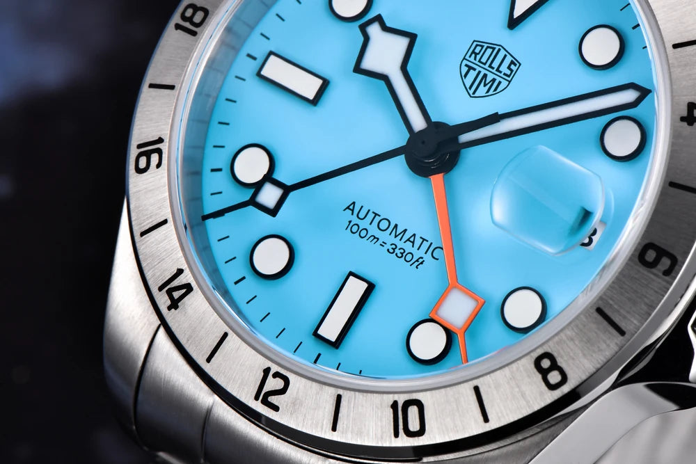 RollsTimi Explorer II — GMT automático con zafiro y Seiko NH34