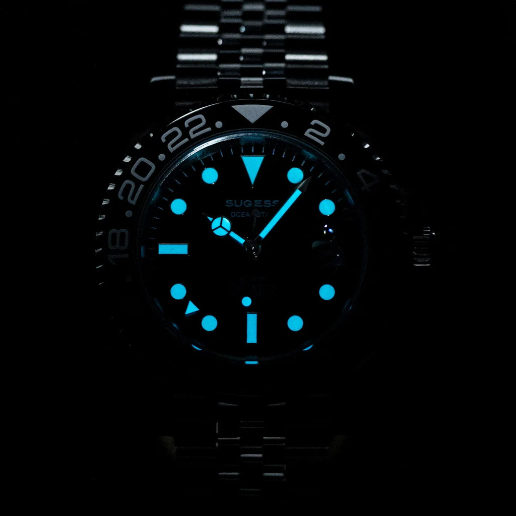 Sugess GMT — Diver automático con Peacock SL3032 y pulsera Jubilee