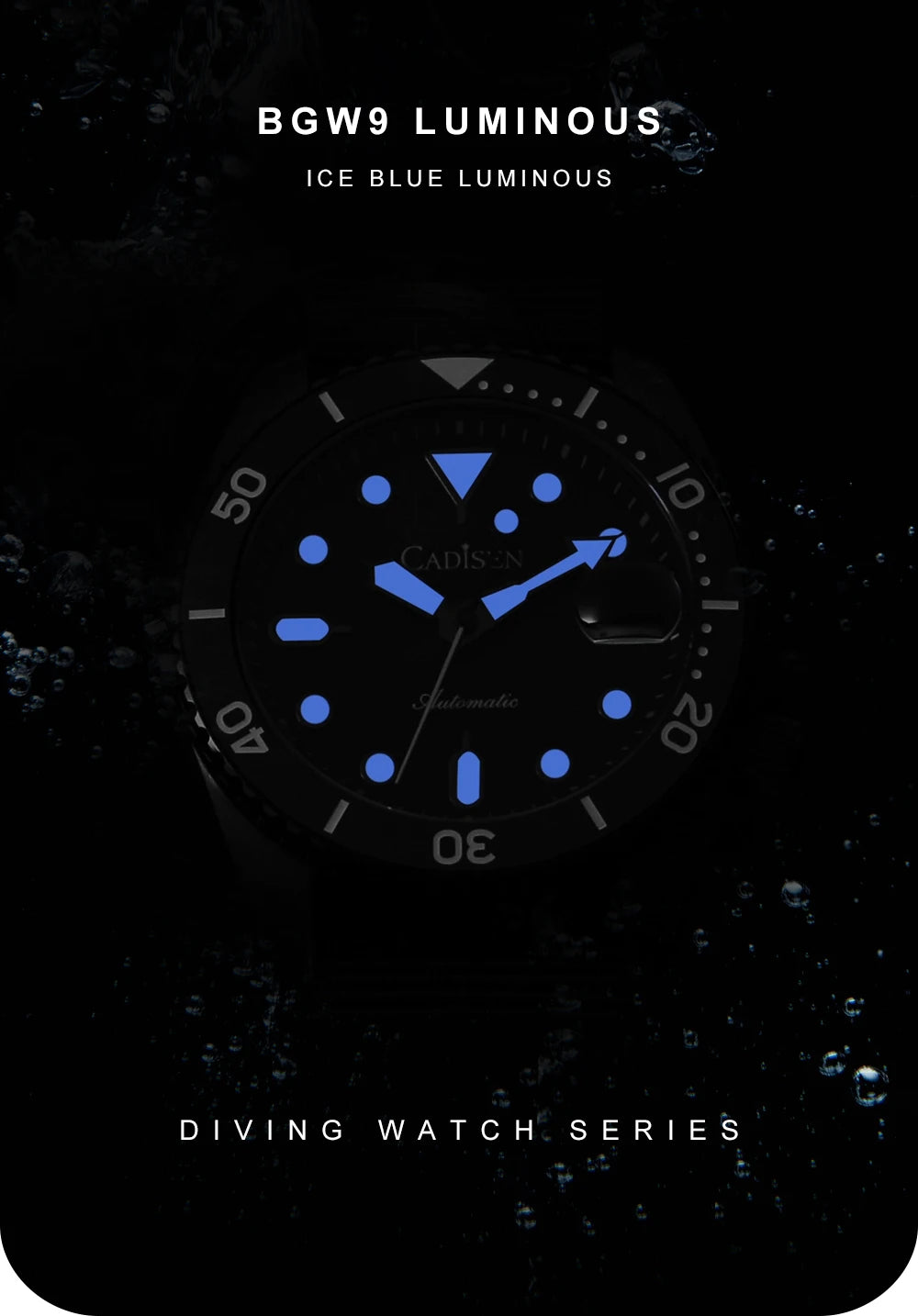 Cadisen GMT — Reloj automático con bisel cerámico y zafiro