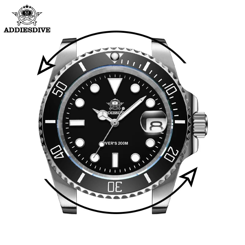 AddiesDive Diver — Reloj automático con bisel cerámico y BGW9 (20 ATM)