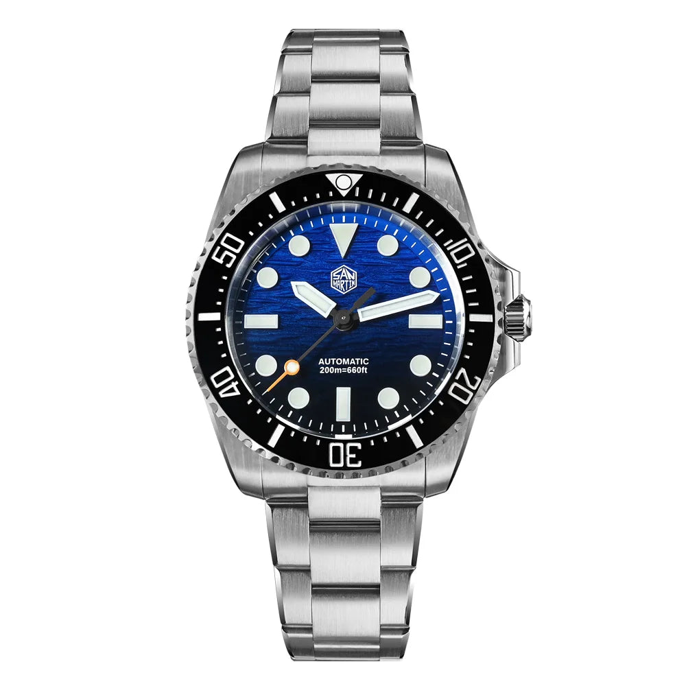 San Martin SN0126 — Submariner esfera Wave 3D esmaltada y Miyota 90S5 (38 mm)