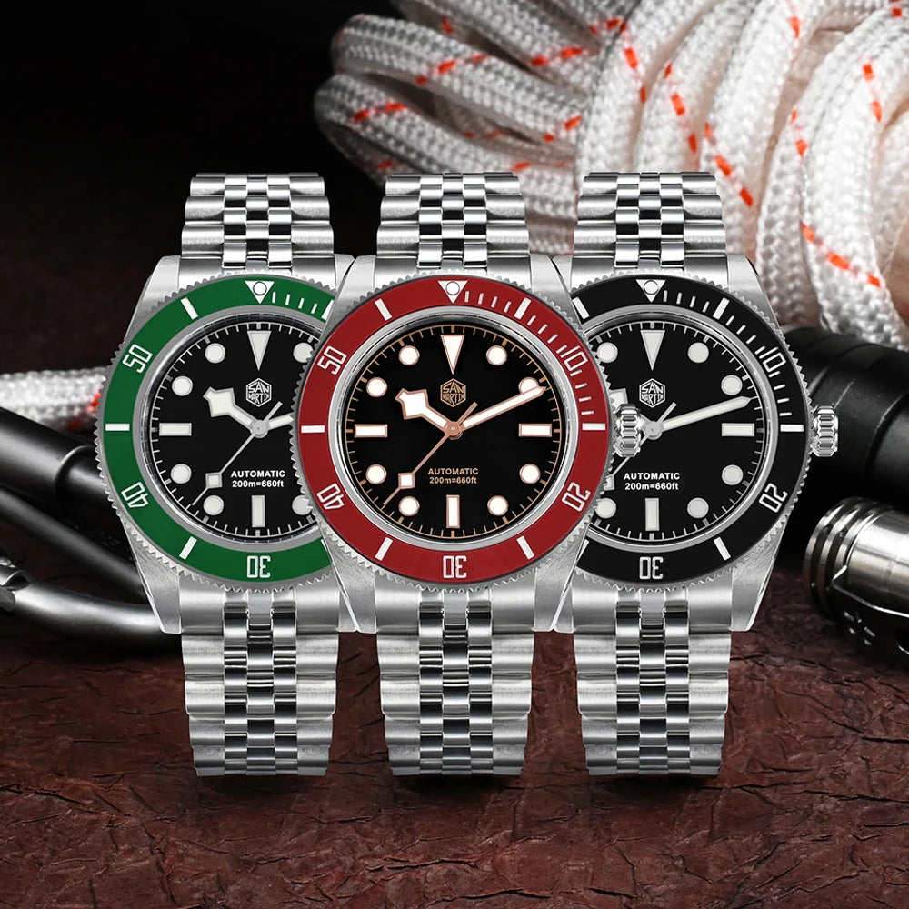 San Martin SN0128G — Diver Submariner 40 mm pulsera Jubilee y NH35 (20 ATM)