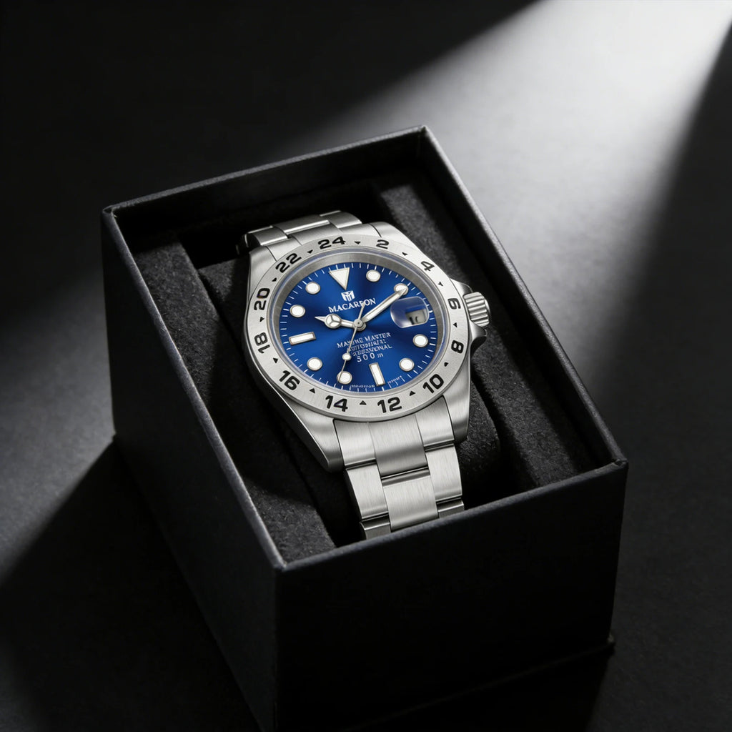 Macarlon Explorer II — Reloj automático con zafiro y Seiko NH35