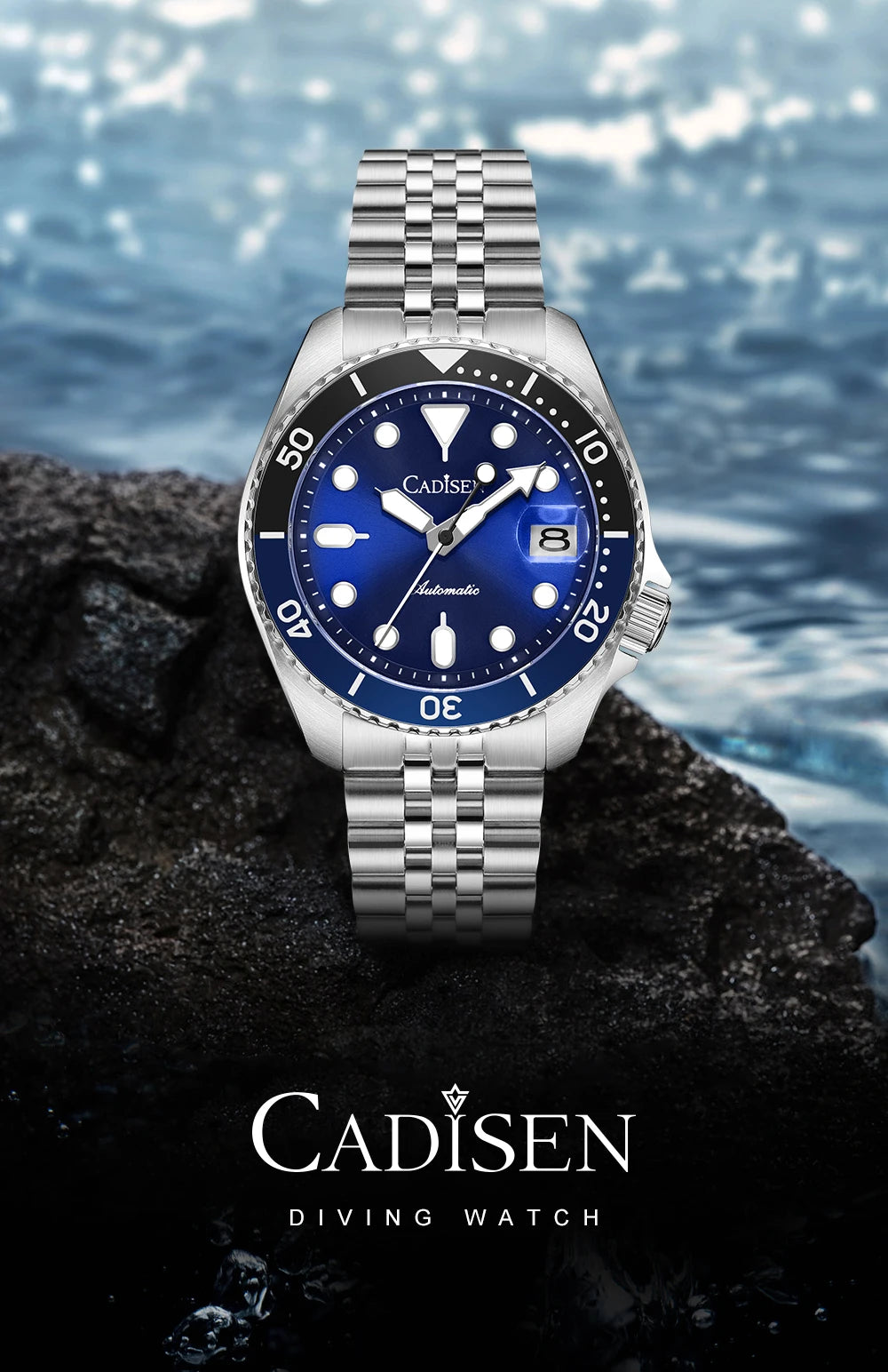 Cadisen GMT — Reloj automático con bisel cerámico y zafiro